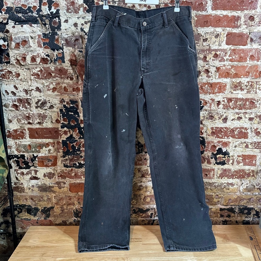 Carhartt B11 BLK Carpenter Pants Mens 34x34 Black utility Workwear Canvas